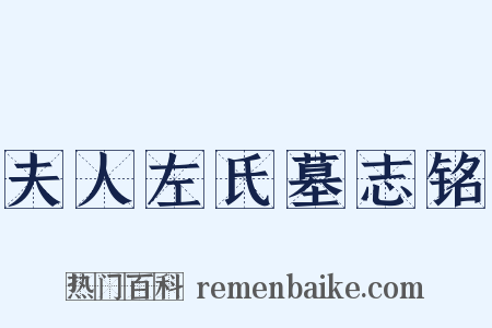 夫人左氏墓志铭是什么意思的图片